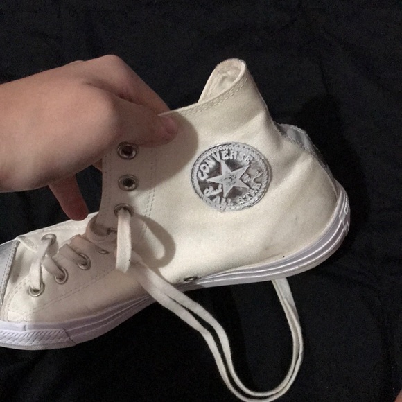 White sparkly converse high tops - Picture 3 of 3